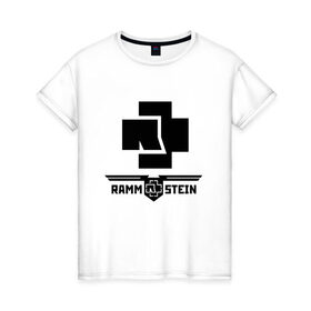 Женская футболка хлопок с принтом RAMMSTEIN в Курске, 100% хлопок | прямой крой, круглый вырез горловины, длина до линии бедер, слегка спущенное плечо | du hast | mein herz | rammstein | rammstein rock | ramstein | группа rammstein | концерт рамштайн | рамштайн | рамштайн дойчланд | тилль линдеманн | у хаст