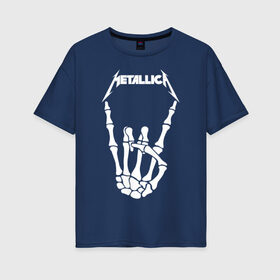 Женская футболка хлопок Oversize с принтом METALLICA в Курске, 100% хлопок | свободный крой, круглый ворот, спущенный рукав, длина до линии бедер
 | matters metallica | music | nothing else | rock | trash metal | группа | музыка | музыканты | рок | трэш металл