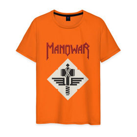 Мужская футболка хлопок с принтом Manowar в Курске, 100% хлопок | прямой крой, круглый вырез горловины, длина до линии бедер, слегка спущенное плечо. | американская | группа | карл кэнеди | метал | скандинавская мифология | хеви | эрик адамс
