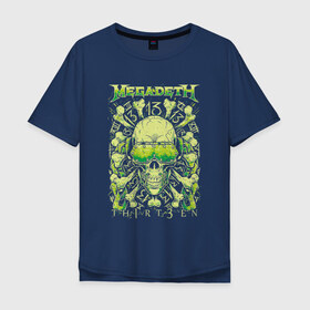 Мужская футболка хлопок Oversize с принтом Megadeth в Курске, 100% хлопок | свободный крой, круглый ворот, “спинка” длиннее передней части | американская | группа | дэйв мастейн | кико лоурейро | марти фридман | метал | треш метал | трэш | хеви метал