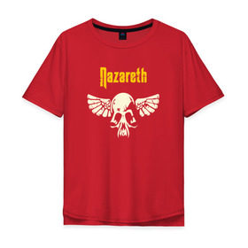 Мужская футболка хлопок Oversize с принтом Nazareth в Курске, 100% хлопок | свободный крой, круглый ворот, “спинка” длиннее передней части | маккаферти | мэнни чарлтон | рок группа | уильям дэниел | шотландская