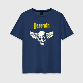 Женская футболка хлопок Oversize с принтом Nazareth в Курске, 100% хлопок | свободный крой, круглый ворот, спущенный рукав, длина до линии бедер
 | маккаферти | мэнни чарлтон | рок группа | уильям дэниел | шотландская