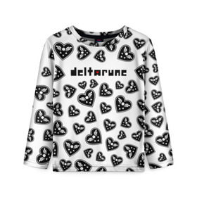 Детский лонгслив 3D с принтом DELTARUNE в Курске, 100% полиэстер | длинные рукава, круглый вырез горловины, полуприлегающий силуэт
 | Тематика изображения на принте: delta r | delta rune | deltarune | deltarune 2 | deltarune сердце. | дельта | дельта руна