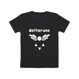 Детская футболка хлопок с принтом DELTARUNE в Курске, 100% хлопок | круглый вырез горловины, полуприлегающий силуэт, длина до линии бедер | Тематика изображения на принте: delta r | delta rune | deltarune | deltarune 2 | deltarune сердце | дельта | дельта руна | дельтаран.