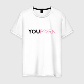 Мужская футболка хлопок с принтом YouPorn в Курске, 100% хлопок | прямой крой, круглый вырез горловины, длина до линии бедер, слегка спущенное плечо. | brazzers | you | браззерс | сайт