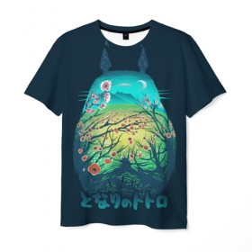 Мужская футболка 3D с принтом Totoro в Курске, 100% полиэфир | прямой крой, круглый вырез горловины, длина до линии бедер | anime | forest | meme | my neighbor | protectors | tokyo | totoro | аниме | гибли | иероглиф | манга | миядзаки | мой сосед | стиль | тоторо | фентези | хаяо | япония