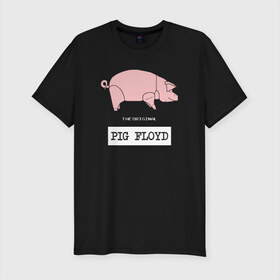 Мужская футболка премиум с принтом Pig Floyd в Курске, 92% хлопок, 8% лайкра | приталенный силуэт, круглый вырез ворота, длина до линии бедра, короткий рукав | pink floyd | pinkfloyd | арт | артрок | группа | дэвид гилмор | пинк флойд | пинкфлойд | прогрессивный | психоделический | рок | сид барретт | симфонический | спэйс | эйсид | экспериментальный