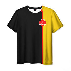 Мужская футболка 3D с принтом Rammstein Deutschland в Курске, 100% полиэфир | прямой крой, круглый вырез горловины, длина до линии бедер | Тематика изображения на принте: 