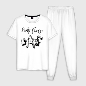 Мужская пижама хлопок с принтом Pink Floyd в Курске, 100% хлопок | брюки и футболка прямого кроя, без карманов, на брюках мягкая резинка на поясе и по низу штанин
 | pink floyd | pinkfloyd | арт | артрок | группа | дэвид гилмор | пинк флойд | пинкфлойд | прогрессивный | психоделический | рок | сид барретт | симфонический | спэйс | эйсид | экспериментальный