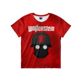 Детская футболка 3D с принтом Wolfenstein в Курске, 100% гипоаллергенный полиэфир | прямой крой, круглый вырез горловины, длина до линии бедер, чуть спущенное плечо, ткань немного тянется | cyberpilot | new colossus | new order | old blood | wolfenstein | youngblood | игры
