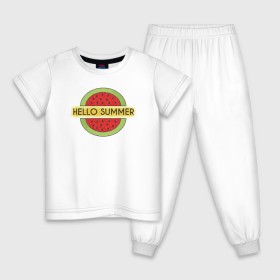 Детская пижама хлопок с принтом Привет Лето в Курске, 100% хлопок |  брюки и футболка прямого кроя, без карманов, на брюках мягкая резинка на поясе и по низу штанин
 | 