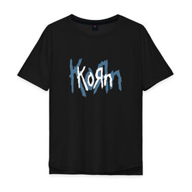 Мужская футболка хлопок Oversize с принтом Korn в Курске, 100% хлопок | свободный крой, круглый ворот, “спинка” длиннее передней части | korn | koяn | джонатан дэвис | корн | ню метал | нюметал | рок