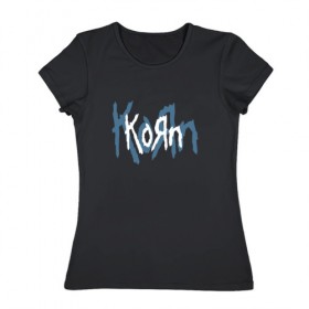 Женская футболка хлопок с принтом Korn в Курске, 100% хлопок | прямой крой, круглый вырез горловины, длина до линии бедер, слегка спущенное плечо | korn | koяn | джонатан дэвис | корн | ню метал | нюметал | рок