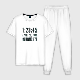 Мужская пижама хлопок с принтом Чернобыль 15 в Курске, 100% хлопок | брюки и футболка прямого кроя, без карманов, на брюках мягкая резинка на поясе и по низу штанин
 | 2019 | chernobyl | hbo | pripyat | припять | сериал | чернобыль