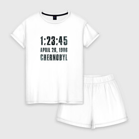 Женская пижама с шортиками хлопок с принтом Чернобыль 15 в Курске, 100% хлопок | футболка прямого кроя, шорты свободные с широкой мягкой резинкой | Тематика изображения на принте: 2019 | chernobyl | hbo | pripyat | припять | сериал | чернобыль