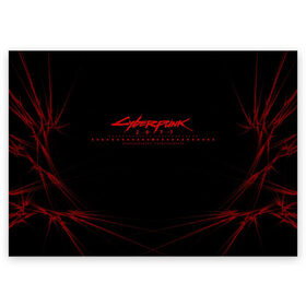 Поздравительная открытка с принтом Cyberpunk 2077 (Samurai). в Курске, 100% бумага | плотность бумаги 280 г/м2, матовая, на обратной стороне линовка и место для марки
 | 3d | cyberpunk 2077 | samurai | геометрия | игра | киберпанк 2077 | лого | логотип | надпись | полосы | самурай | стиль | текстура