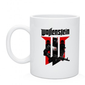 Кружка с принтом Wolfenstein в Курске, керамика | объем — 330 мл, диаметр — 80 мм. Принт наносится на бока кружки, можно сделать два разных изображения | Тематика изображения на принте: cyberpilot | new colossus | new order | old blood | wolfenstein | youngblood | игры