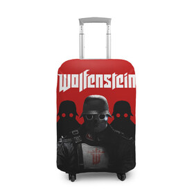 Чехол для чемодана 3D с принтом Wolfenstein в Курске, 86% полиэфир, 14% спандекс | двустороннее нанесение принта, прорези для ручек и колес | cyberpilot | new colossus | new order | old blood | wolfenstein | youngblood | игры