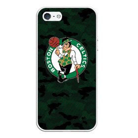 Чехол для iPhone 5/5S матовый с принтом Boston Celtics в Курске, Силикон | Область печати: задняя сторона чехла, без боковых панелей | boston | boston celtics | celtics | nba | баскетбол | бостон | бостон селтикс | нба | селтикс