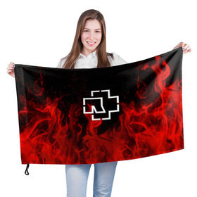 Флаг 3D с принтом RAMMSTEIN в Курске, 100% полиэстер | плотность ткани — 95 г/м2, размер — 67 х 109 см. Принт наносится с одной стороны | fire | metallica | music | rammstein | rock | металл | металлика | музыка | огонь | пламя | раммштайн | рок | рок группа