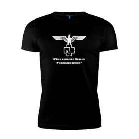 Мужская футболка премиум с принтом Rammstein в Курске, 92% хлопок, 8% лайкра | приталенный силуэт, круглый вырез ворота, длина до линии бедра, короткий рукав | metallica | music | rammstein | rock | металл | металлика | музыка | раммштайн | рок | рок группа