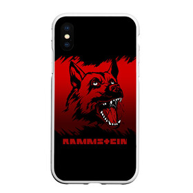 Чехол для iPhone XS Max матовый с принтом Rammstein dog в Курске, Силикон | Область печати: задняя сторона чехла, без боковых панелей | 2019 | dog | du hast | german | lindemann | rammstein | rammsteinfan | ramstein | till | группы | линдеманн | метал | музыка | овчарка | рамштаин | рамштайн | рамштейн | рок | собака | тилль | тиль