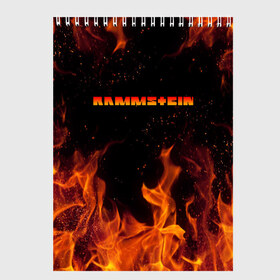 Скетчбук с принтом RAMMSTEIN (НА СПИНЕ) в Курске, 100% бумага
 | 48 листов, плотность листов — 100 г/м2, плотность картонной обложки — 250 г/м2. Листы скреплены сверху удобной пружинной спиралью | fire | flame | music | rammstein | rock | группа | музыка | музыканты | огонь | пламя | рамштайн | рок