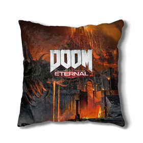 Подушка 3D с принтом DOOM Eternal в Курске, наволочка – 100% полиэстер, наполнитель – холлофайбер (легкий наполнитель, не вызывает аллергию). | состоит из подушки и наволочки. Наволочка на молнии, легко снимается для стирки | bethesda | dead | death | doom | doom eternal | game | games | metal | monster | ps4 | space | steam | xbox | дум | игра | космос | метал | меч | экшн