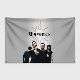 Флаг-баннер с принтом Godsmack в Курске, 100% полиэстер | размер 67 х 109 см, плотность ткани — 95 г/м2; по краям флага есть четыре люверса для крепления | Тематика изображения на принте: alternative | american rock | crimson | grunge | hardrock | heavy | heavy metal | i stand alone | nu metal | post grunge | rock | sully erna | альтернатива | грандж | рок | хард рок | хэви