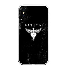 Чехол для iPhone XS Max матовый с принтом Bon Jovi в Курске, Силикон | Область печати: задняя сторона чехла, без боковых панелей | Тематика изображения на принте: bon jovi | john | альбом | арена | бон | бон джови | глэм | группа | джови | джон | метал | музыка | надпись | песни | поп | попрок | рок | рокер | смайл | солист | софт | стена | хард | хеви | хевиметал