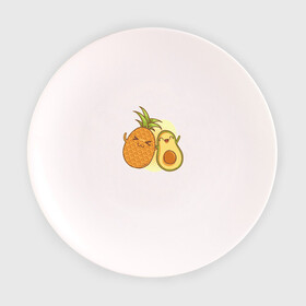 Тарелка 3D с принтом Ананас и Авокадо в Курске, фарфор | диаметр - 210 мм
диаметр для нанесения принта - 120 мм | summer | еда | летние | лето | фрукты