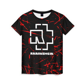 Женская футболка 3D с принтом RAMMSTEIN в Курске, 100% полиэфир ( синтетическое хлопкоподобное полотно) | прямой крой, круглый вырез горловины, длина до линии бедер | music | rammstein | rock | группа | музыка | музыканты | рамштайн | рок