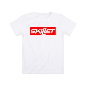 Детская футболка хлопок с принтом SKILLET в Курске, 100% хлопок | круглый вырез горловины, полуприлегающий силуэт, длина до линии бедер | 