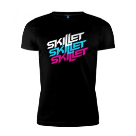 Мужская футболка премиум с принтом SKILLET в Курске, 92% хлопок, 8% лайкра | приталенный силуэт, круглый вырез ворота, длина до линии бедра, короткий рукав | music | rock | skillet | группа | музыка | музыканты | рок