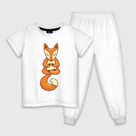 Детская пижама хлопок с принтом Лисенок занимается йогой в Курске, 100% хлопок |  брюки и футболка прямого кроя, без карманов, на брюках мягкая резинка на поясе и по низу штанин
 | fox | гимнастика | йога | лис | лиса | лисенок | рыжая | упражнения
