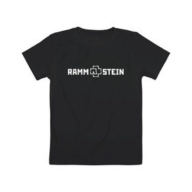 Детская футболка хлопок с принтом RAMMSTEIN в Курске, 100% хлопок | круглый вырез горловины, полуприлегающий силуэт, длина до линии бедер | Тематика изображения на принте: music | rammstein | rock | группа | музыка | музыканты | рамштайн | рок