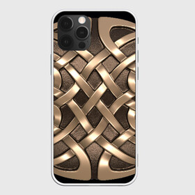 Чехол для iPhone 12 Pro с принтом Кельтские узоры в Курске, силикон | область печати: задняя сторона чехла, без боковых панелей | 3d | арт | кельтские узоры | медь | черный