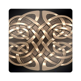 Магнит виниловый Квадрат с принтом Кельтские узоры в Курске, полимерный материал с магнитным слоем | размер 9*9 см, закругленные углы | 3d | арт | кельтские узоры | медь | черный