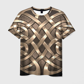 Мужская футболка 3D с принтом Кельтские узоры в Курске, 100% полиэфир | прямой крой, круглый вырез горловины, длина до линии бедер | 3d | арт | кельтские узоры | медь | черный