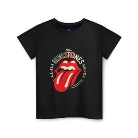 Детская футболка хлопок с принтом Rolling stones в Курске, 100% хлопок | круглый вырез горловины, полуприлегающий силуэт, длина до линии бедер | Тематика изображения на принте: roll stone | rolling stone скачать | rolling stones | rolling stones лучшее | the rolling stones | купить футболку rolling stones | рок | рок н ролл | роллин стоунз | футболка rolling stones