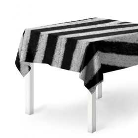 Скатерть 3D с принтом Zebra Skin в Курске, 100% полиэстер (ткань не мнется и не растягивается) | Размер: 150*150 см | animal | black | black white | pattern. | skin | streaks | texture | white | zebra | белый | животное | животные | зебра | полосы | текстура | узор | чёрно белые | чёрный