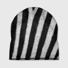 Шапка 3D с принтом Zebra Skin в Курске, 100% полиэстер | универсальный размер, печать по всей поверхности изделия | animal | black | black white | pattern. | skin | streaks | texture | white | zebra | белый | животное | животные | зебра | полосы | текстура | узор | чёрно белые | чёрный