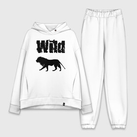 Женский костюм хлопок Oversize с принтом wild lion в Курске,  |  | wild lion | дикий лев