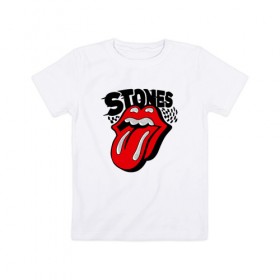 Детская футболка хлопок с принтом the rolling stones в Курске, 100% хлопок | круглый вырез горловины, полуприлегающий силуэт, длина до линии бедер | Тематика изображения на принте: roll stone | rolling stone скачать | rolling stones | rolling stones лучшее | the rolling stones | купить футболку rolling stones | рок | рок н ролл | футболка rolling stones