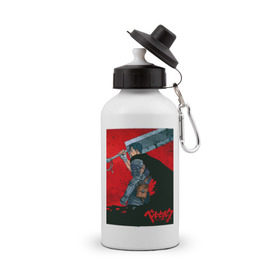 Бутылка спортивная с принтом Berserk в Курске, металл | емкость — 500 мл, в комплекте две пластиковые крышки и карабин для крепления | anime | berserk | guts | аниме | берсерк | гатс