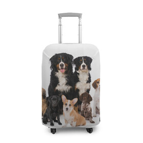 Чехол для чемодана 3D с принтом Породистые собаки в Курске, 86% полиэфир, 14% спандекс | двустороннее нанесение принта, прорези для ручек и колес | animal | bernese | breed | bulldog | corgi | cute | dog | french | funny | jack | labrador | mountain dog | muzzle | paws | pug | puppy | spaniel | бернский | бульдог | джек рассел | животное | забавный | зенненхунд | корги | лабрадор | лапы | милый