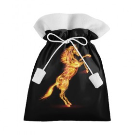 Подарочный 3D мешок с принтом Огненная лошадь в Курске, 100% полиэстер | Размер: 29*39 см | animal | beautiful | black | fiery | fire | hooves | horse | mane | wild | грива | дикий | животное | конь | копыта | красивый | лошадь | огненный | огонь | скакун | черный