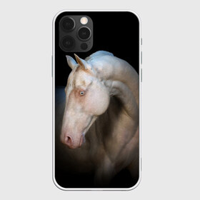 Чехол для iPhone 12 Pro Max с принтом Белая лошадь в Курске, Силикон |  | Тематика изображения на принте: animal | black | breed | horse | muscle | muzzle | strength | unusual | white | белый | животное | конь | лошадь | мышцы | необычный | порода | сила | скакун