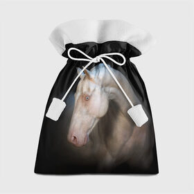 Подарочный 3D мешок с принтом Белая лошадь в Курске, 100% полиэстер | Размер: 29*39 см | animal | black | breed | horse | muscle | muzzle | strength | unusual | white | белый | животное | конь | лошадь | мышцы | необычный | порода | сила | скакун