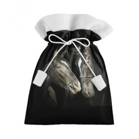 Подарочный 3D мешок с принтом Лошади в Курске, 100% полиэстер | Размер: 29*39 см | animal | beautiful | black | couple | eyes | gloss | harness | horse | look | muzzle | взгляд | глаза | животное | конь | красивый | лоск | лошади | пара | сбруя | скакуны | черные